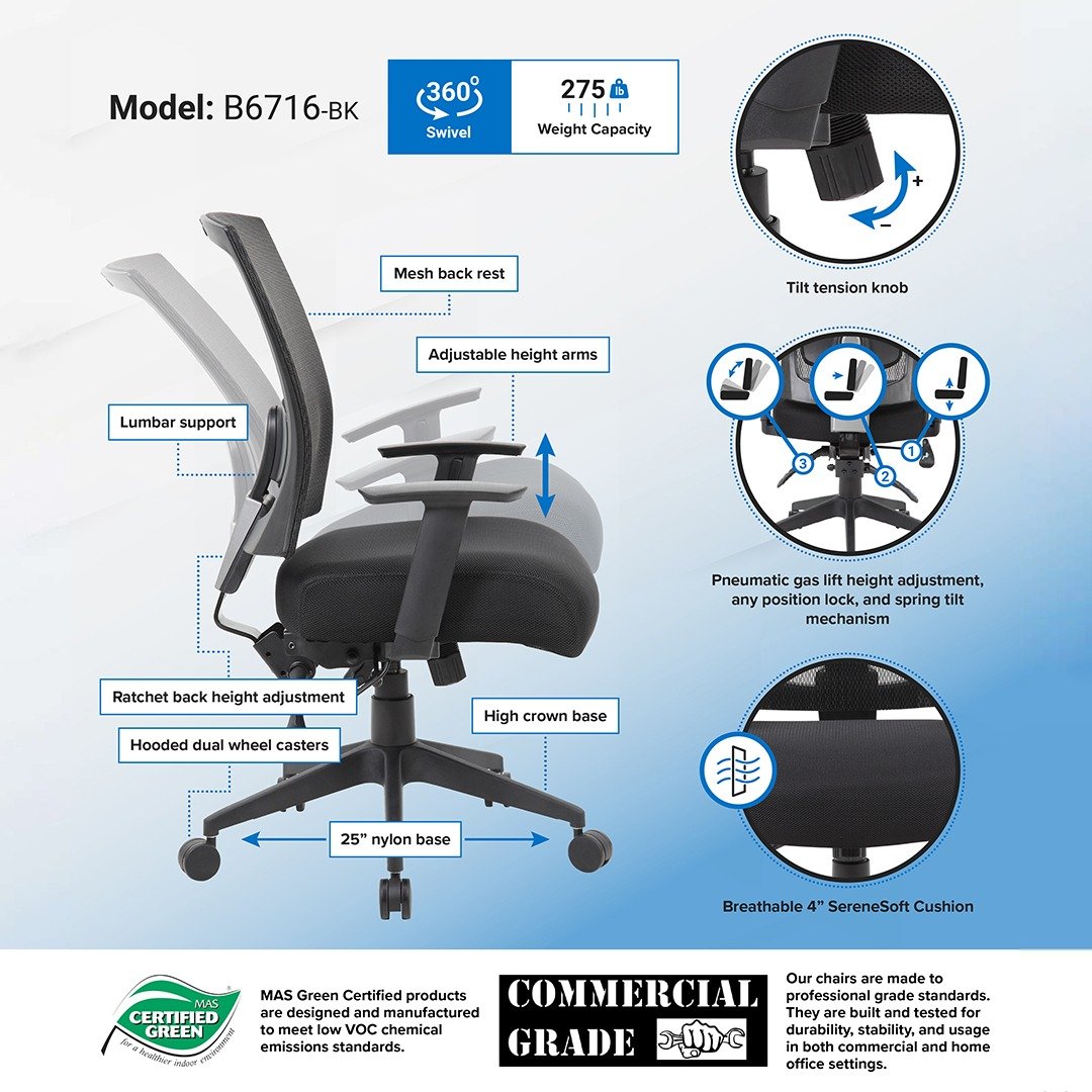 Boss Contract Mesh Back Task Chair - Image 7