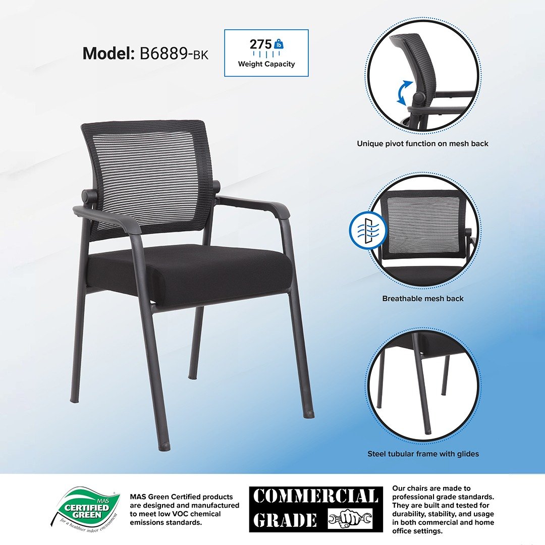 Boss Mesh 4-Legged Guest Chair - Image 4