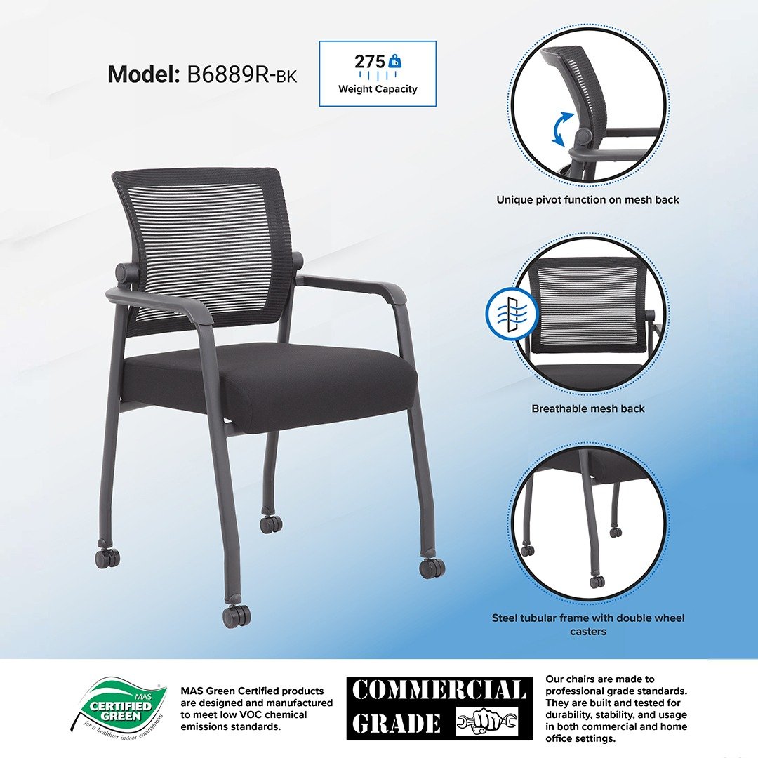 Boss Mesh 4-Legged Guest Chair - Image 4