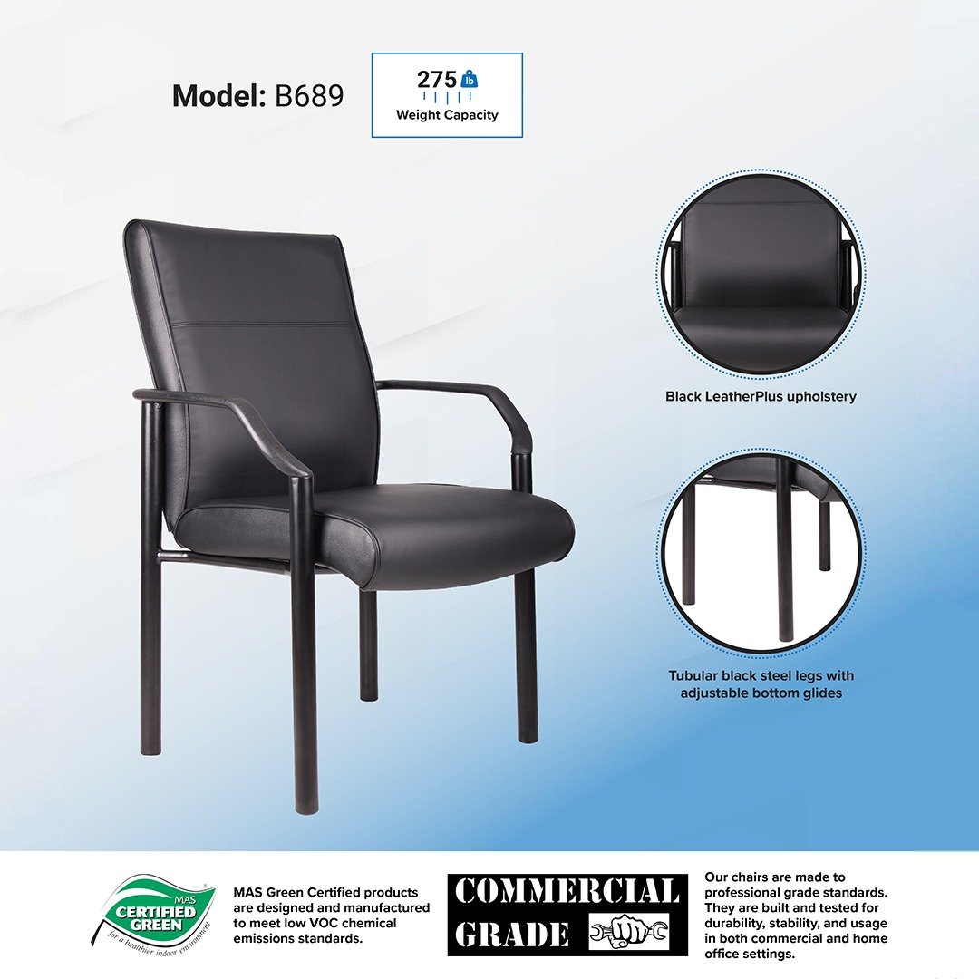 Boss Mid Back Guest Chair In LeatherPlus - Image 3
