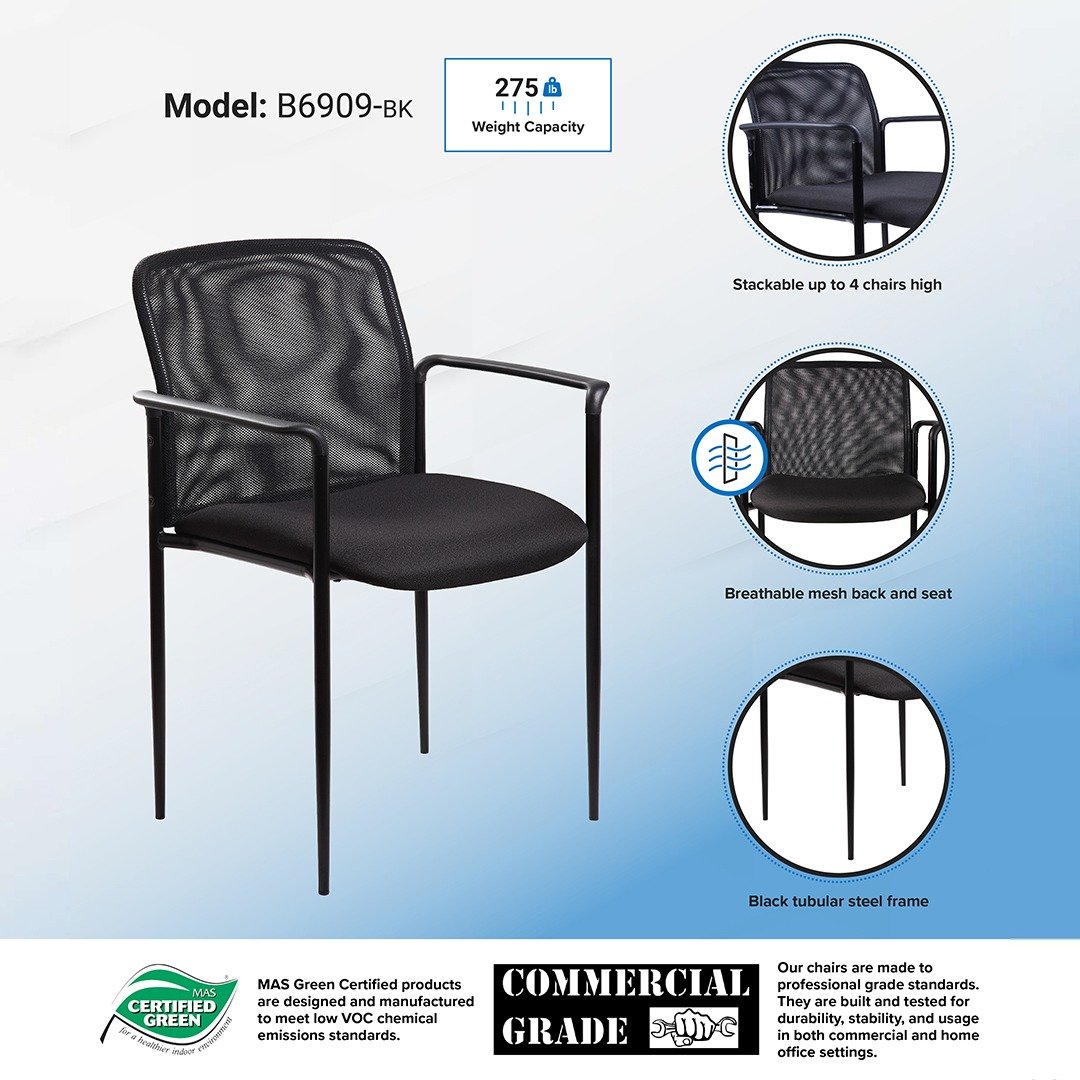 Boss Mesh Guest Chair, Black - Image 6