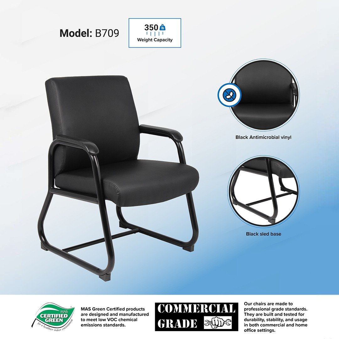 Boss Heavy Duty Antimicrobial Vinyl Guest Chair - Image 5