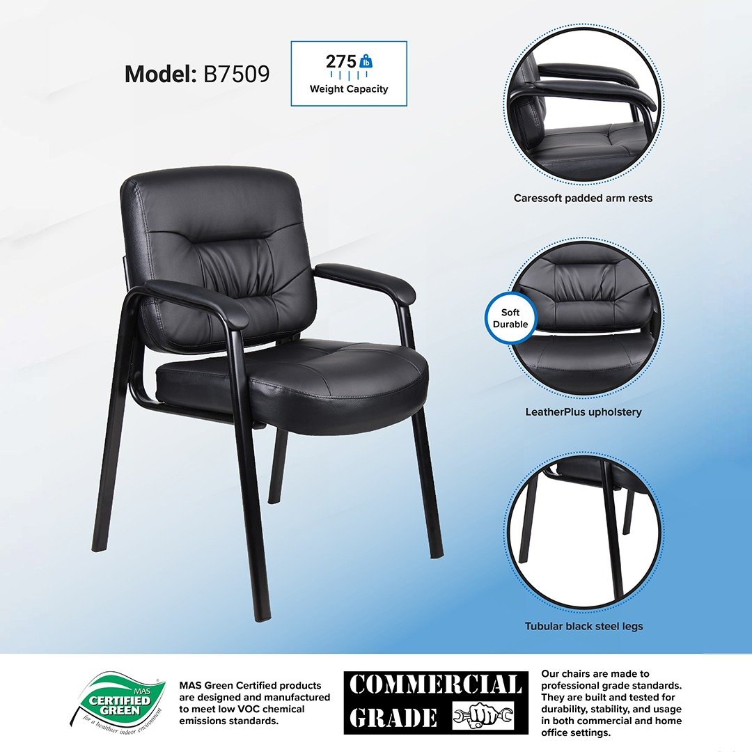 Boss Executive Mid Back LeatherPlus Guest Chair - Image 4