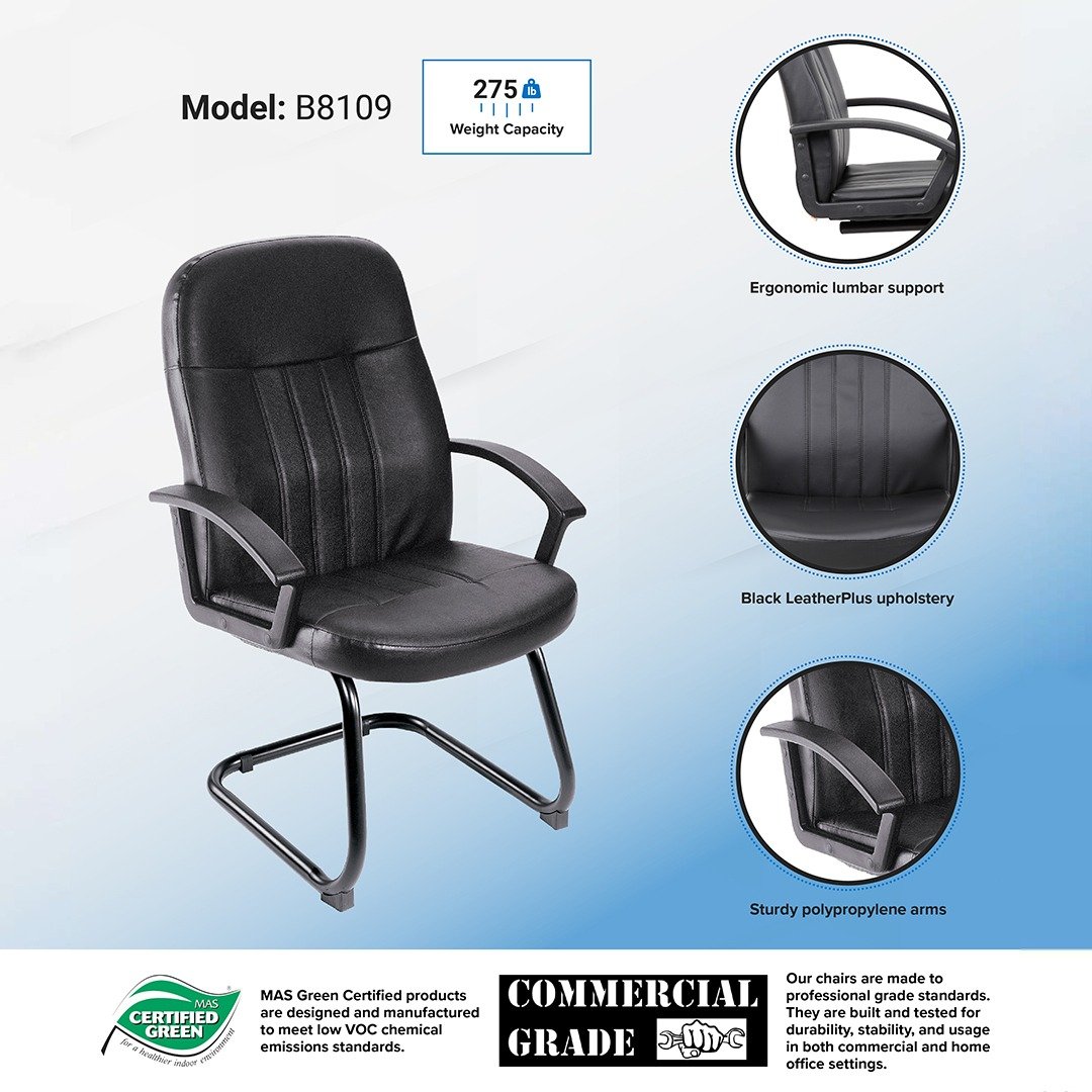 Boss Executive Leather Budget Guest Chair - Image 2