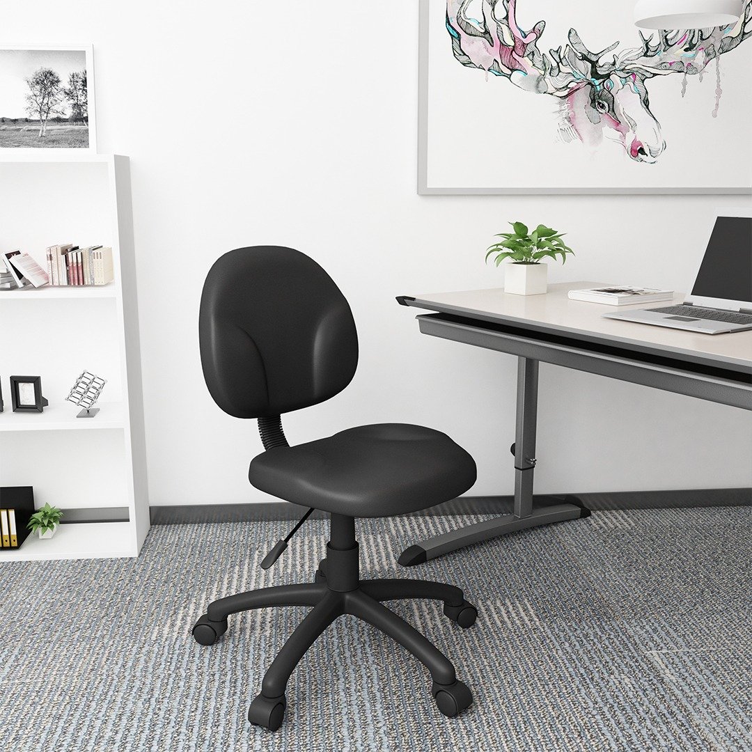 Boss Diamond Task Chair In Black Antimicrobial Vinyl - Image 5