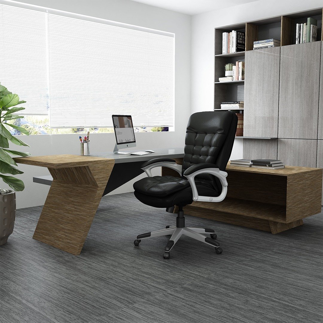 Boss High Back Executive Chair With Pewter Finished Base/Arms - Image 7