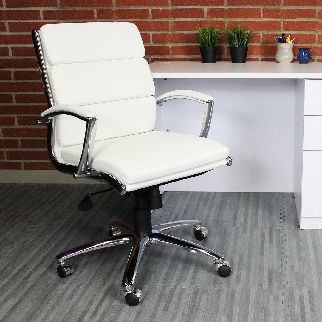 Boss Executive CaressoftPlus Chair with Metal Chrome Finish - Mid Back - Image 6