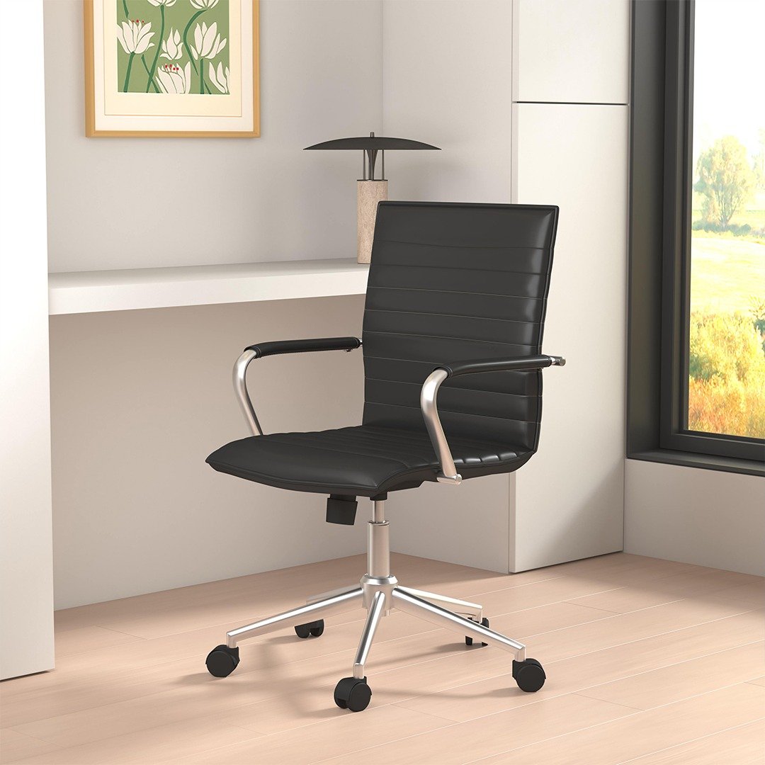 Boss Black Vinyl Hospitality Chair - Image 5