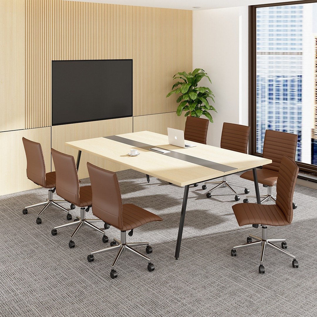 Boss Brown Vinyl Armless Hospitality Chair - Image 2