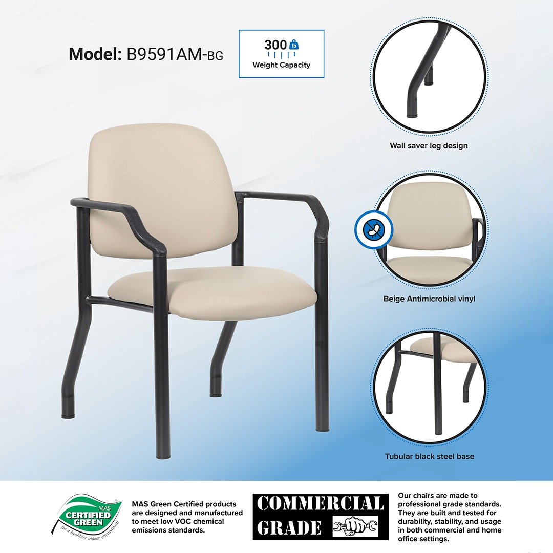 Boss Antimicrobial Guest Chair, 300 lb. weight <br> capacity - Image 6