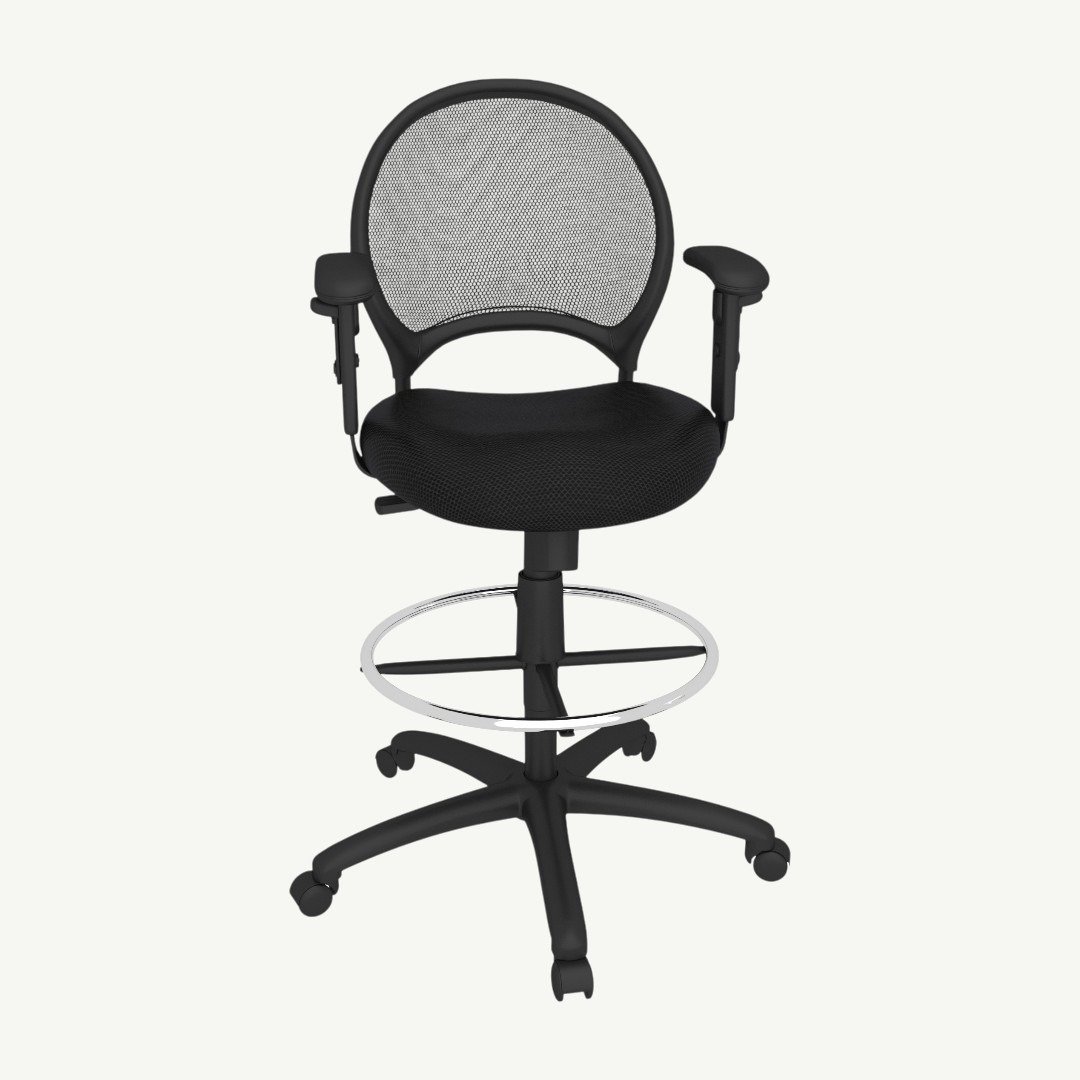 Boss Mesh Drafting Stool W/ Adjustable Arms - Image 2
