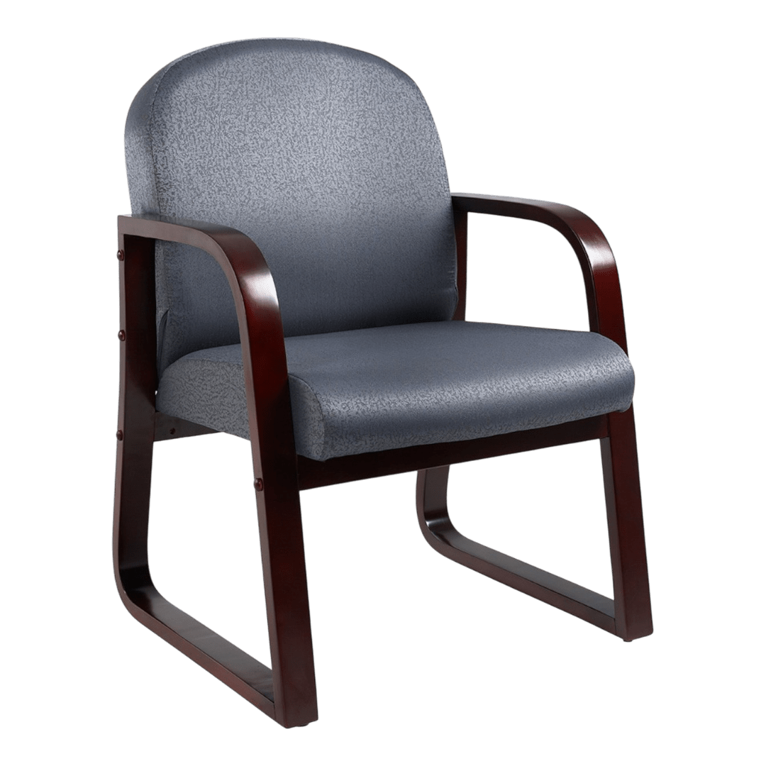 Boss Mahogany Frame guest, accent or dining chair in Grey Fabric