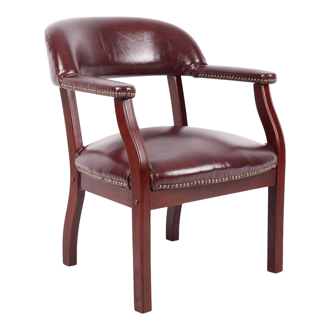 Boss Captain's guest, accent or dining chair in Burgundy Vinyl