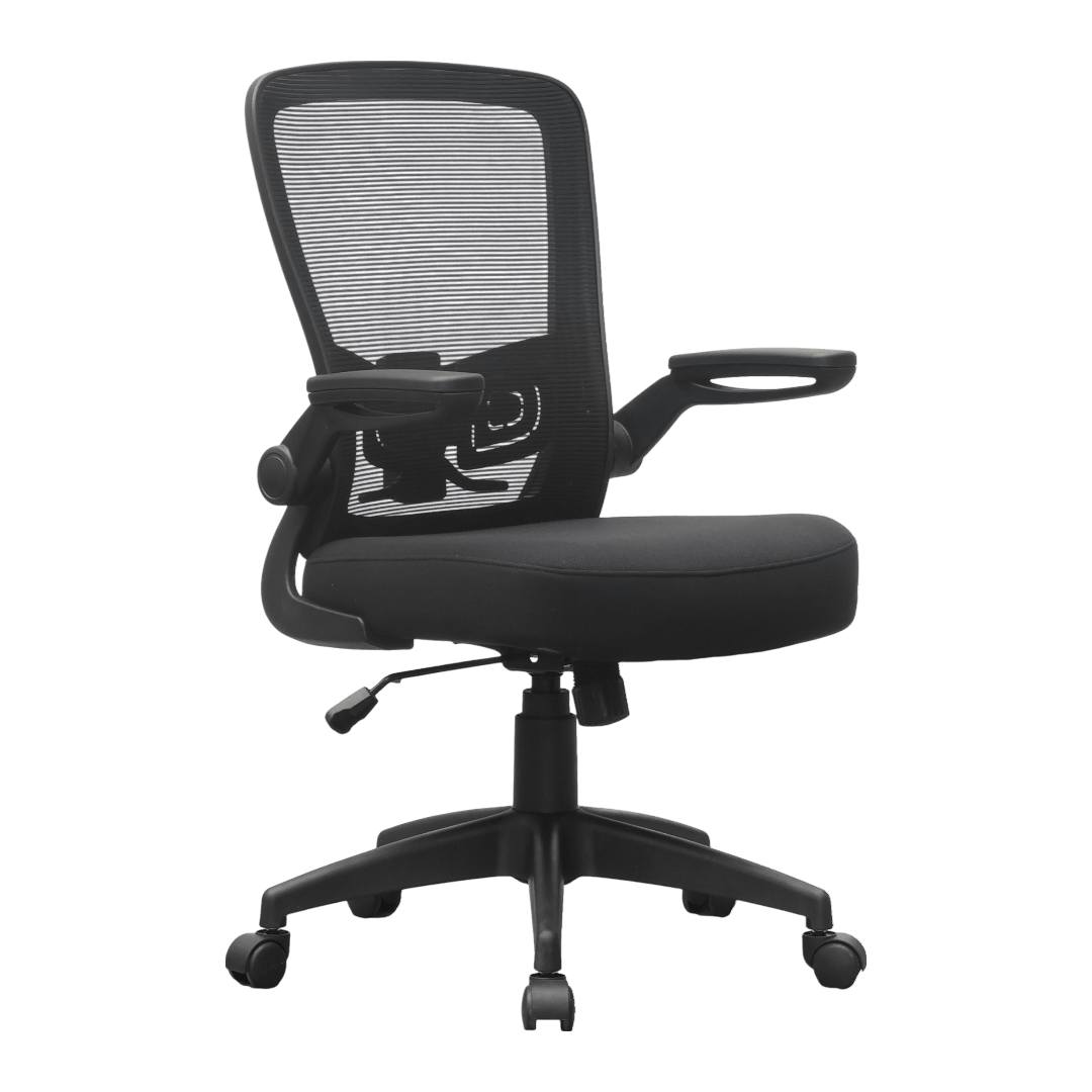 Boss Black Mesh, Flip Arm, Task Chair, Black Frame