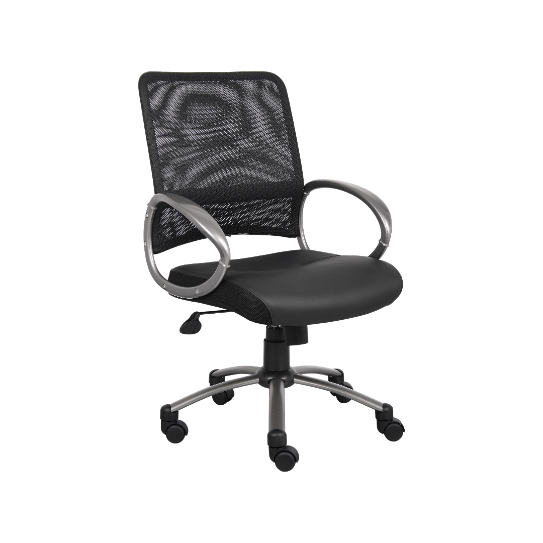Boss Mesh Back W/ Pewter Finish Task Chair