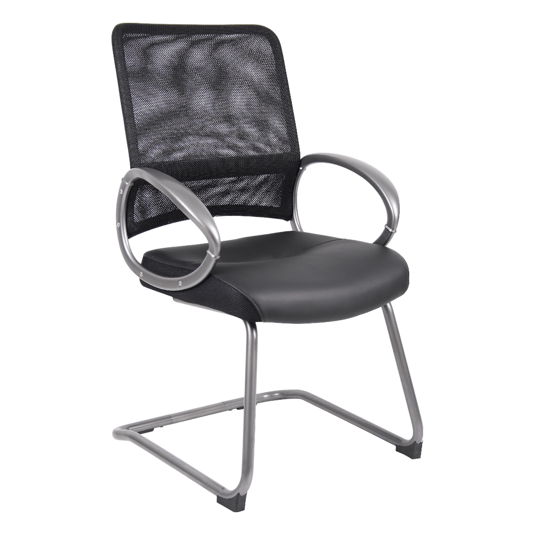 Boss Mesh Back W/ Pewter Finish Guest Chair