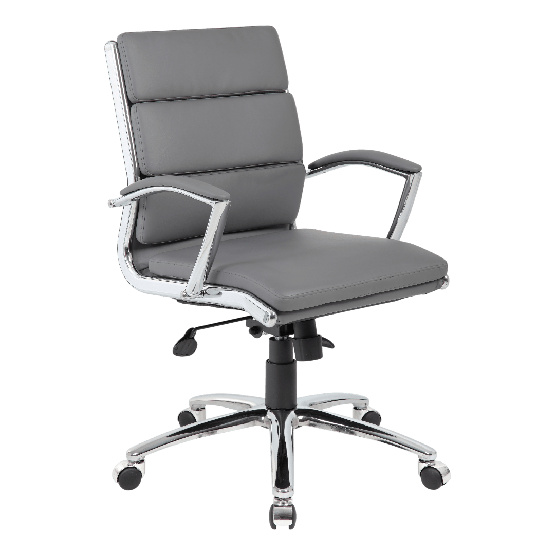 Boss Executive CaressoftPlus Chair with Metal Chrome Finish - Mid Back