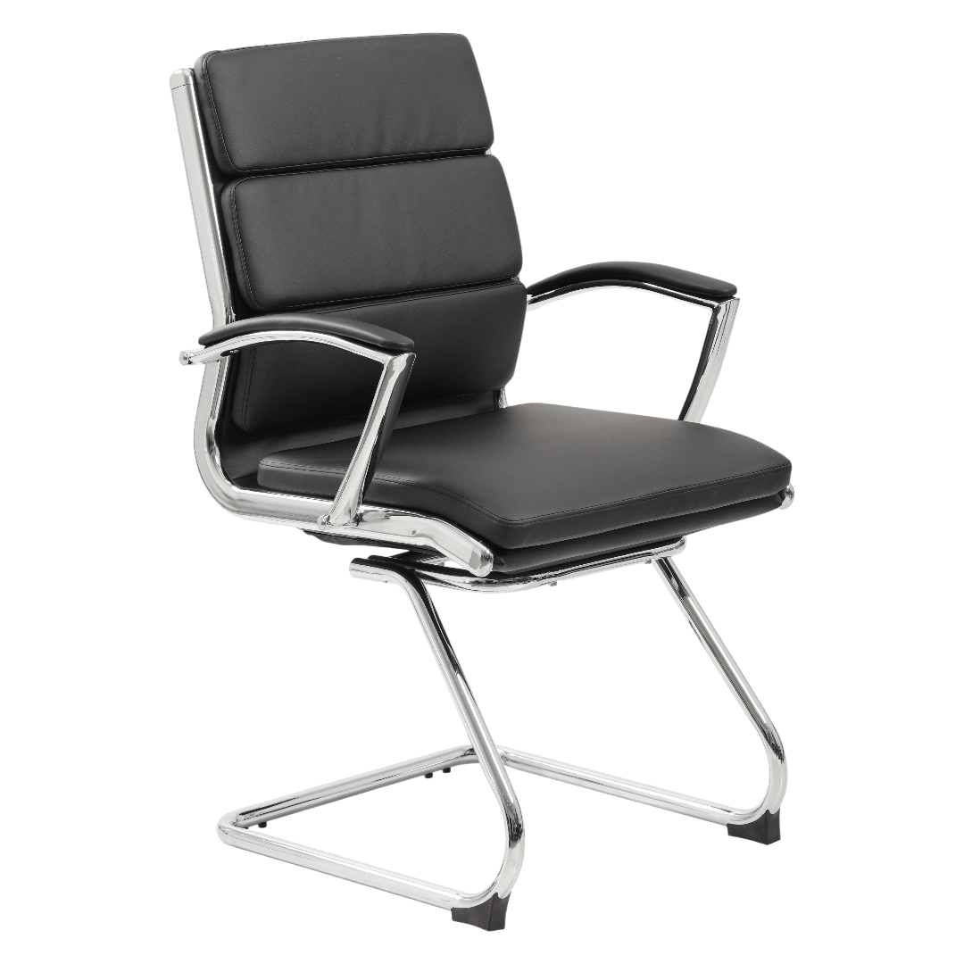 Boss Executive CaressoftPlus Chair with Metal Chrome Finish - Guest Chair