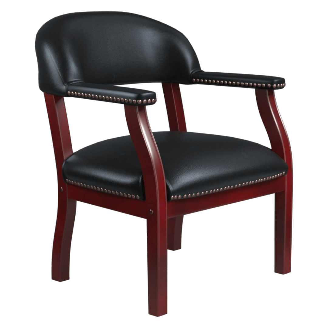 Boss Captain's guest, accent or dining chair in Black Vinyl