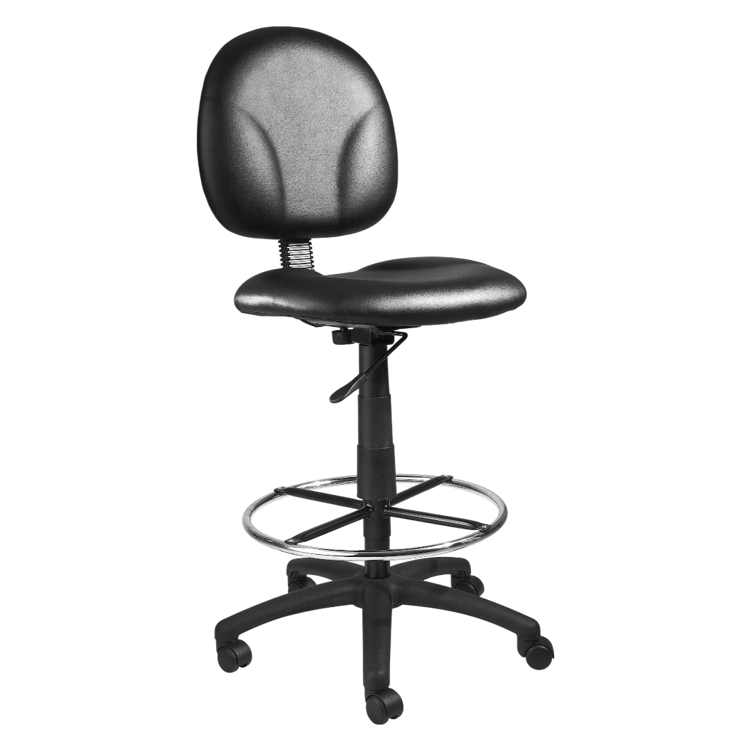 Boss Black Antimicrobial Drafting Stools W/Footring