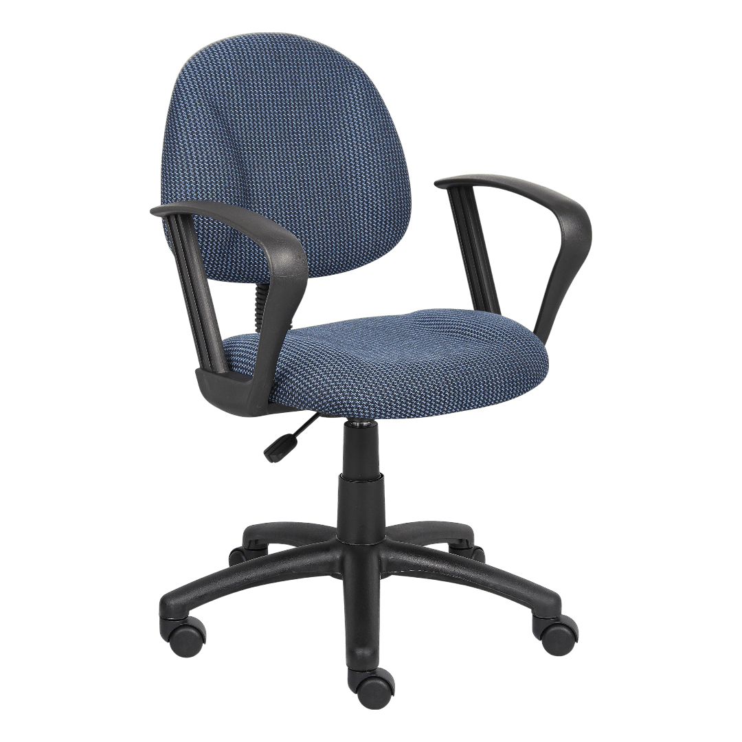 Boss Blue  Deluxe Posture Chair W/ Loop Arms