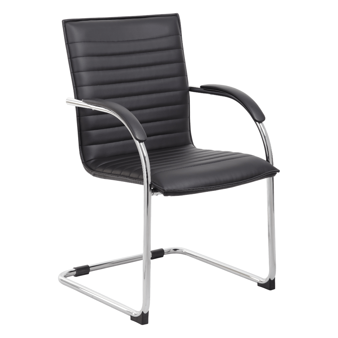 Boss Chrome Frame, Black Vinyl Side Chair, 2 pack - Image 9