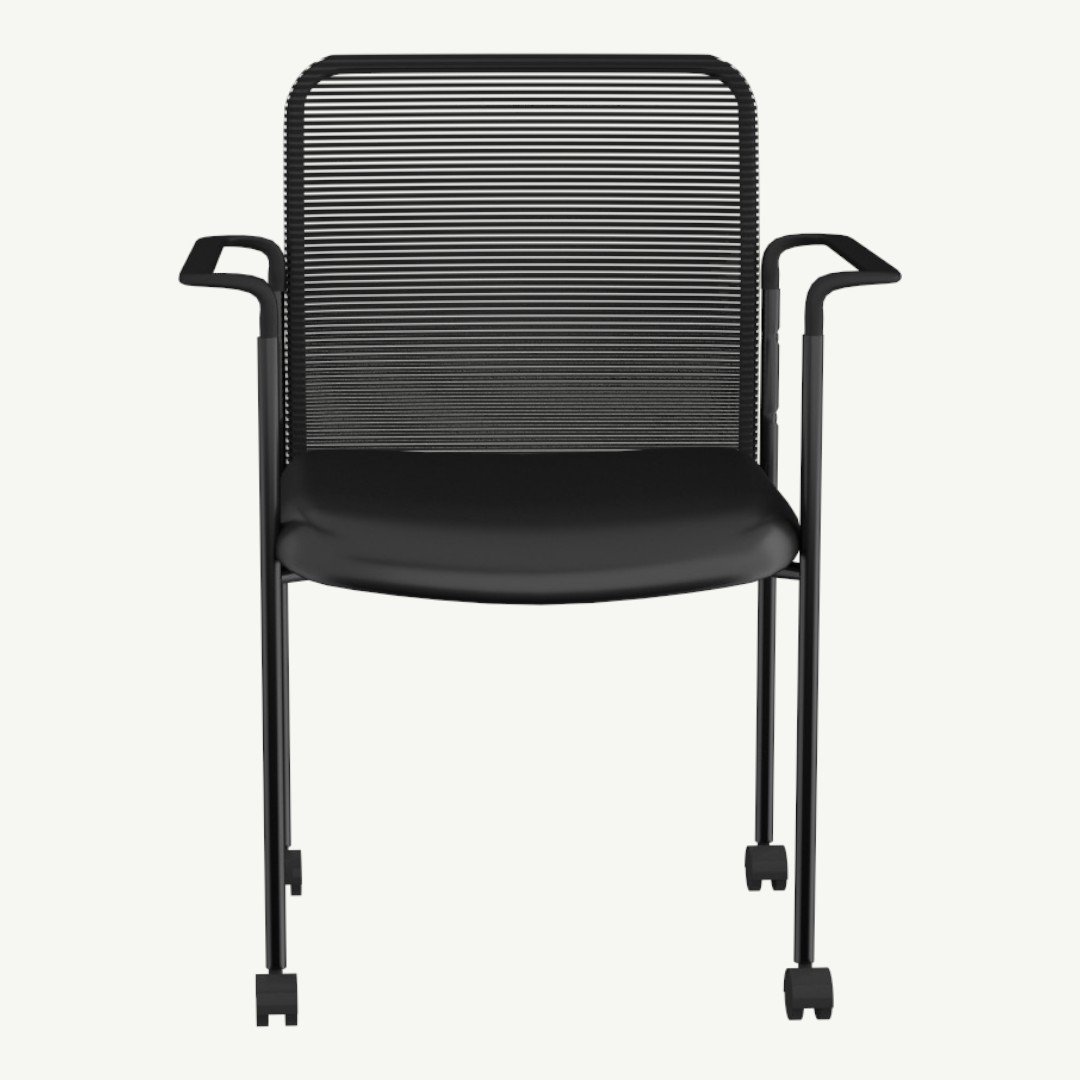 Boss Mesh Guest Chair with Casters, Black - Image 2