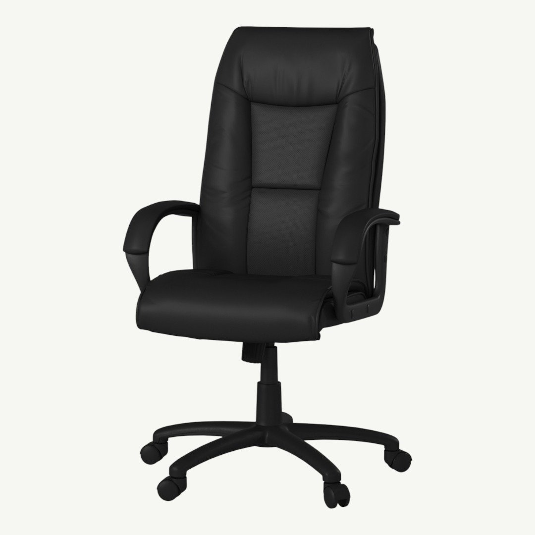 Boss Executive Leather Plus Chair W/Padded Arm - Image 2