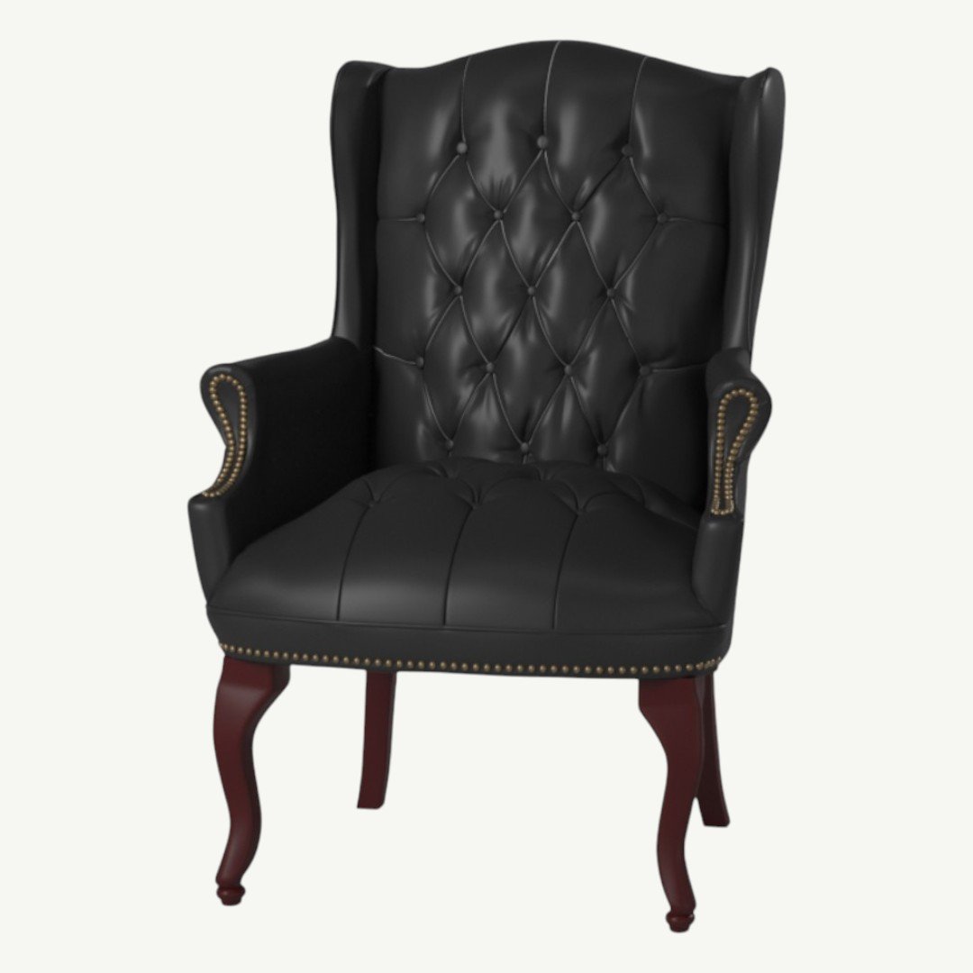 Boss Wingback Traditional Guest Chair In Black - Image 2