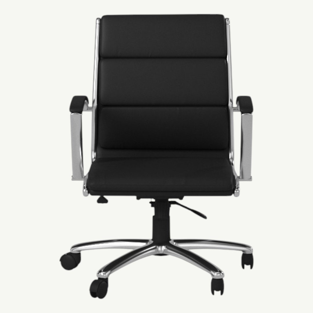 Boss Executive CaressoftPlus Chair with Metal Chrome Finish - Mid Back - Image 2