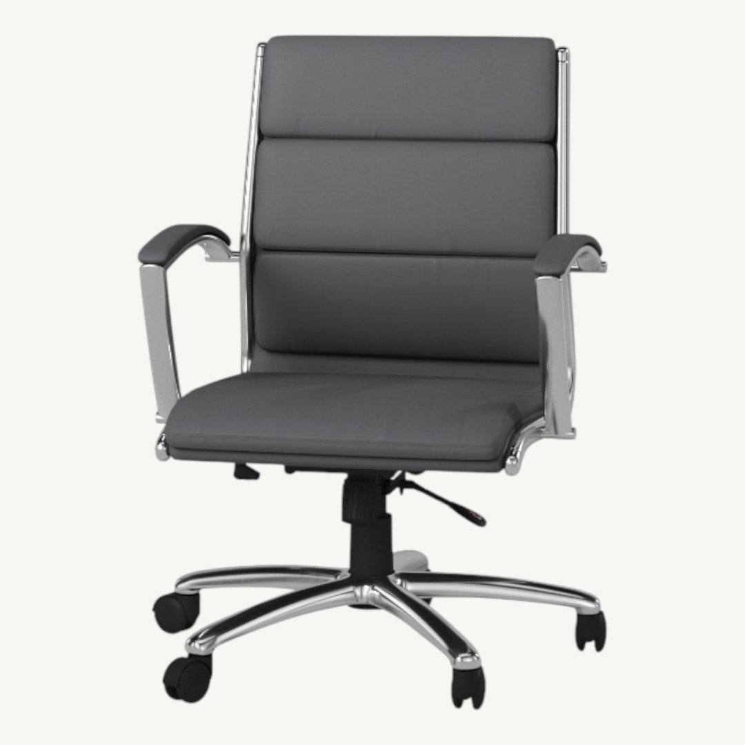 Boss Executive CaressoftPlus Chair with Metal Chrome Finish - Mid Back - Image 3