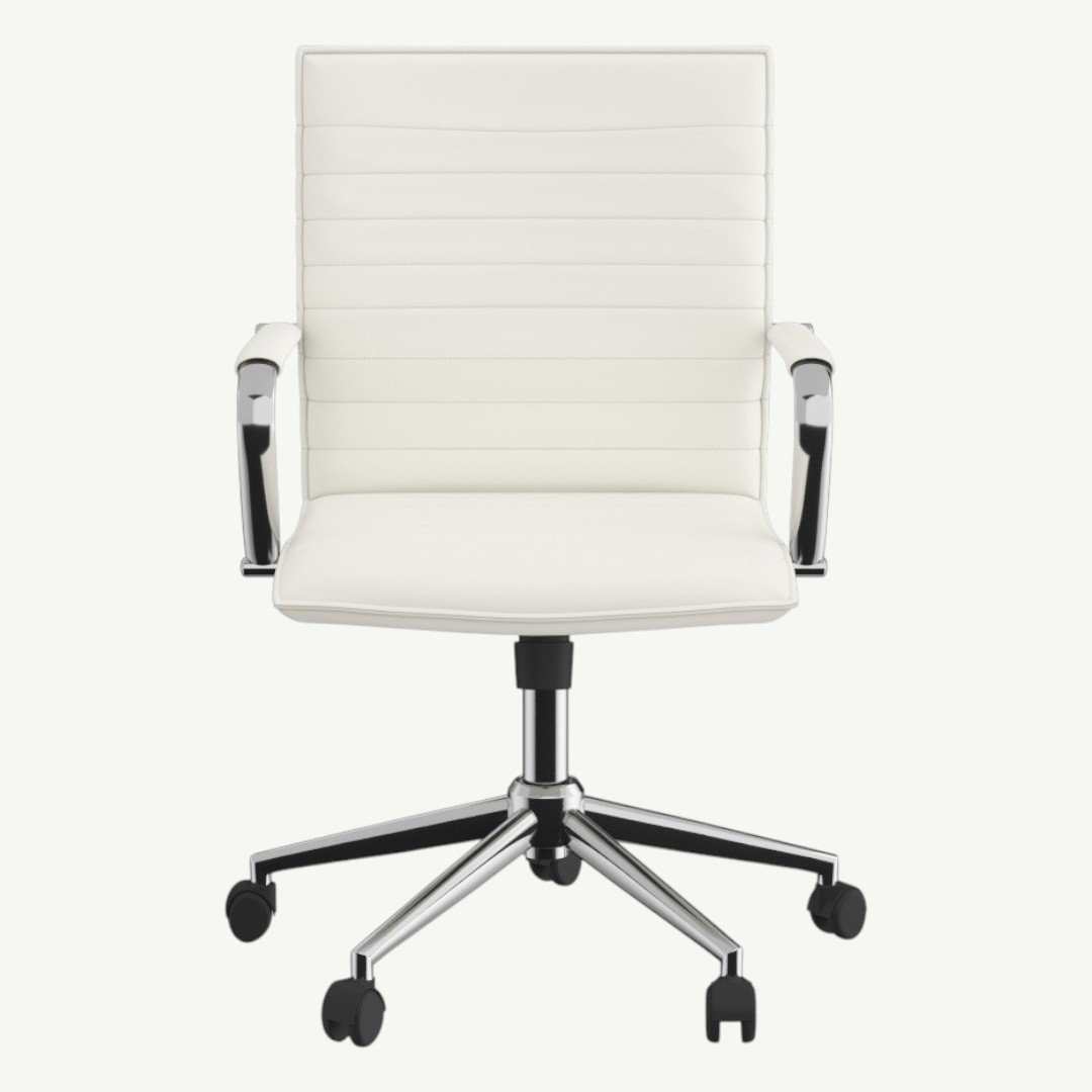 Boss White Vinyl Hospitality Chair - Image 2