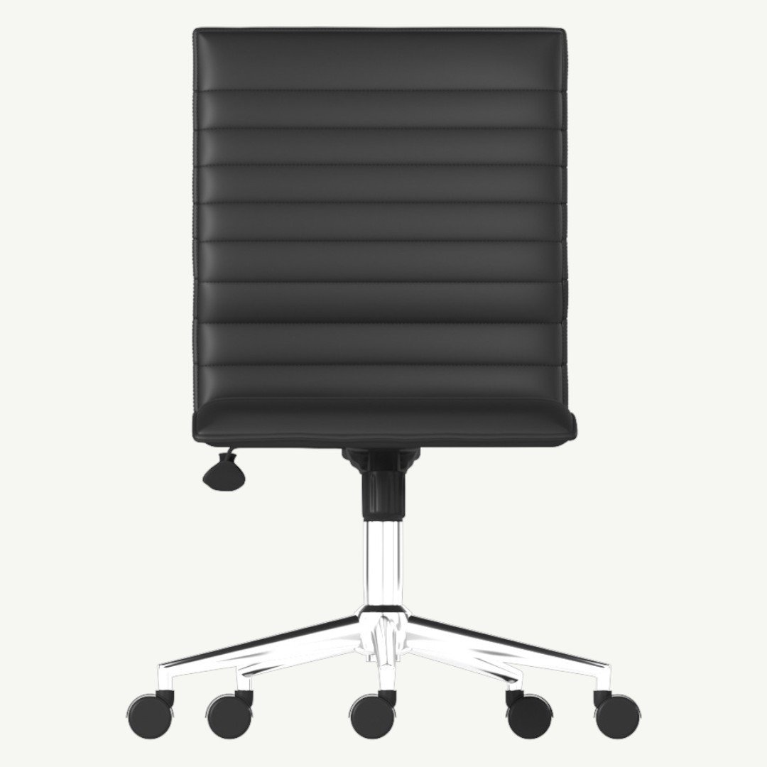 Boss Black Vinyl Armless Hospitality Chair - Image 2