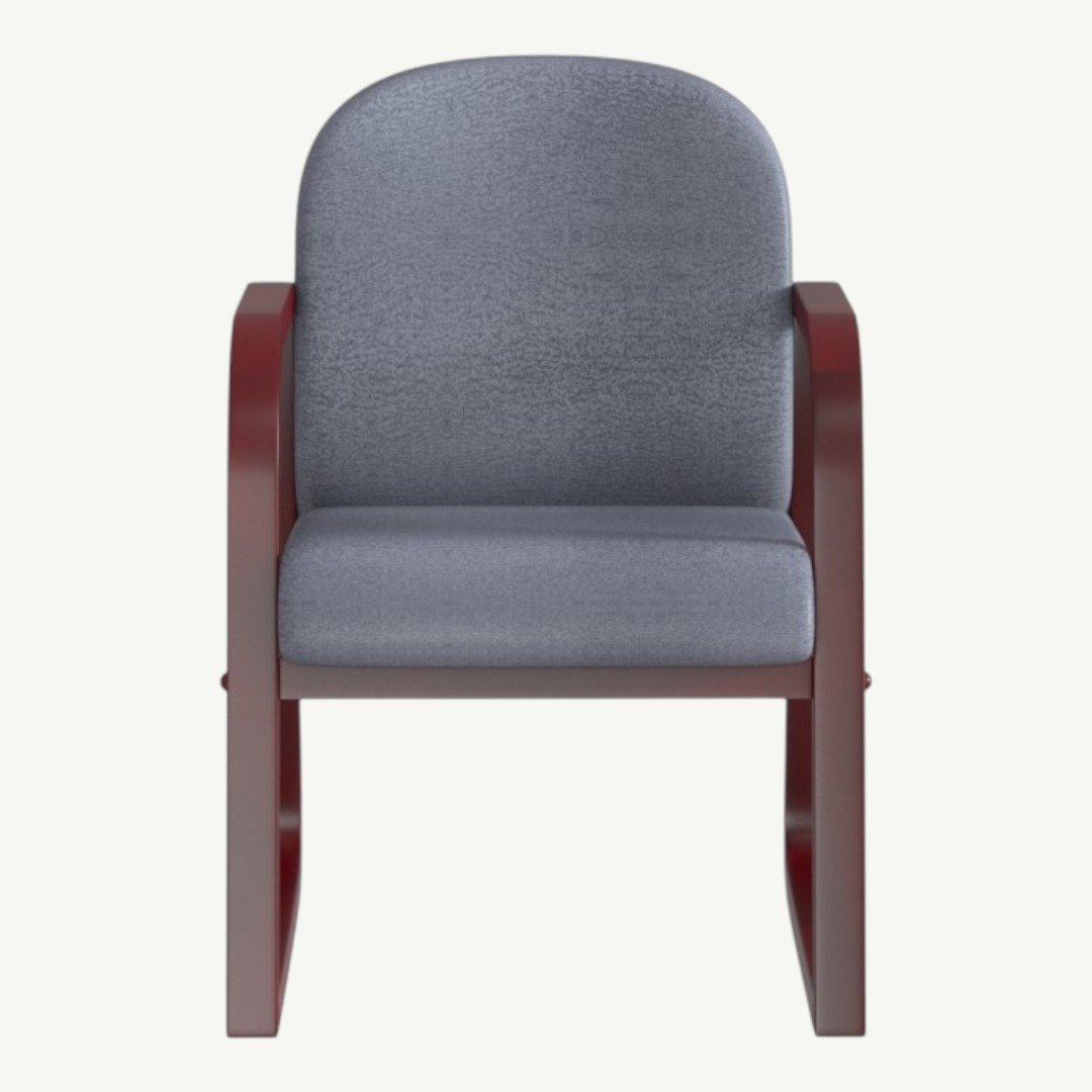 Boss Mahogany Frame guest, accent or dining chair in Grey Fabric - Image 2
