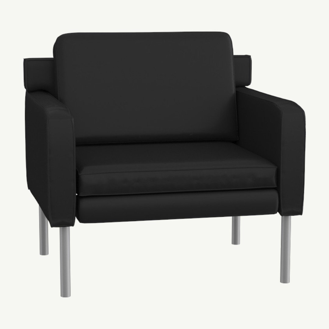 Boss Black Antimicrobial Vinyl Lounge Chair - Image 2