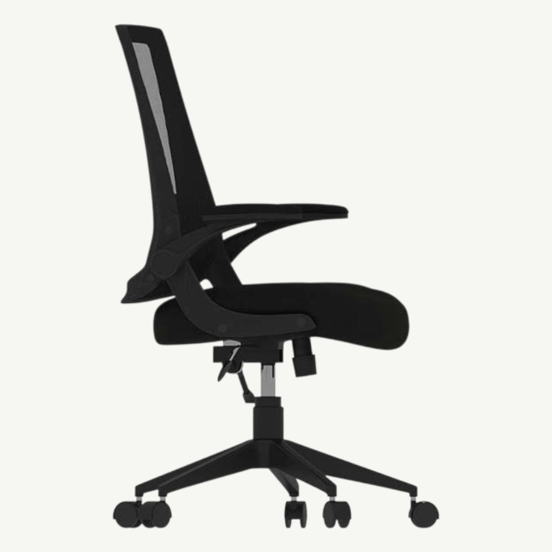 Boss Black Mesh Flip Arm Chair - Image 2