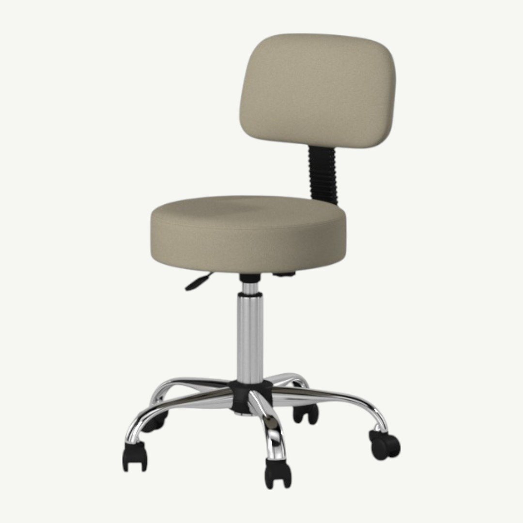 Boss Beige Caressoft Medical Stool W/ Back Cushion - Image 2