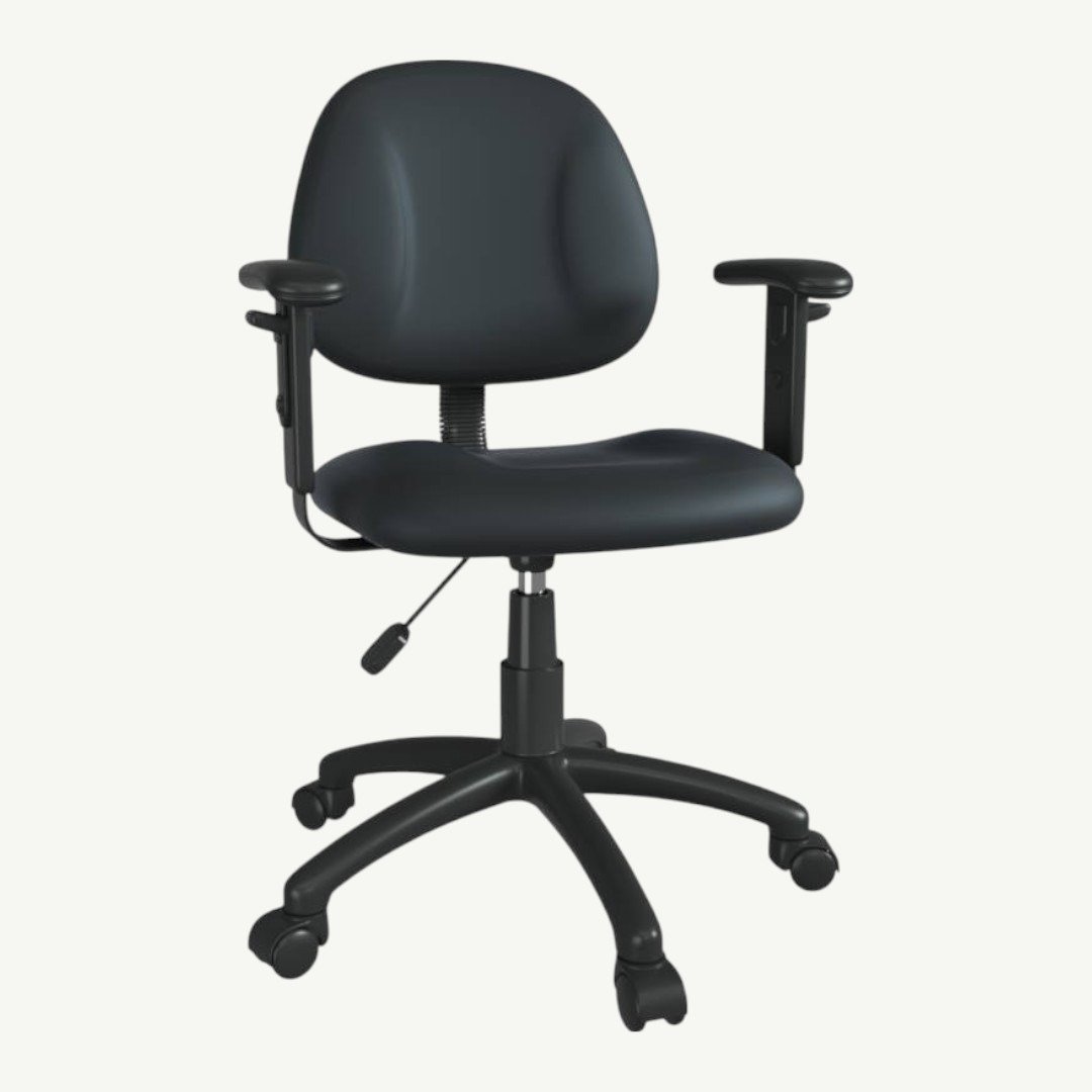 Boss Black Posture Chair W/ Adjustable Arms - Image 2