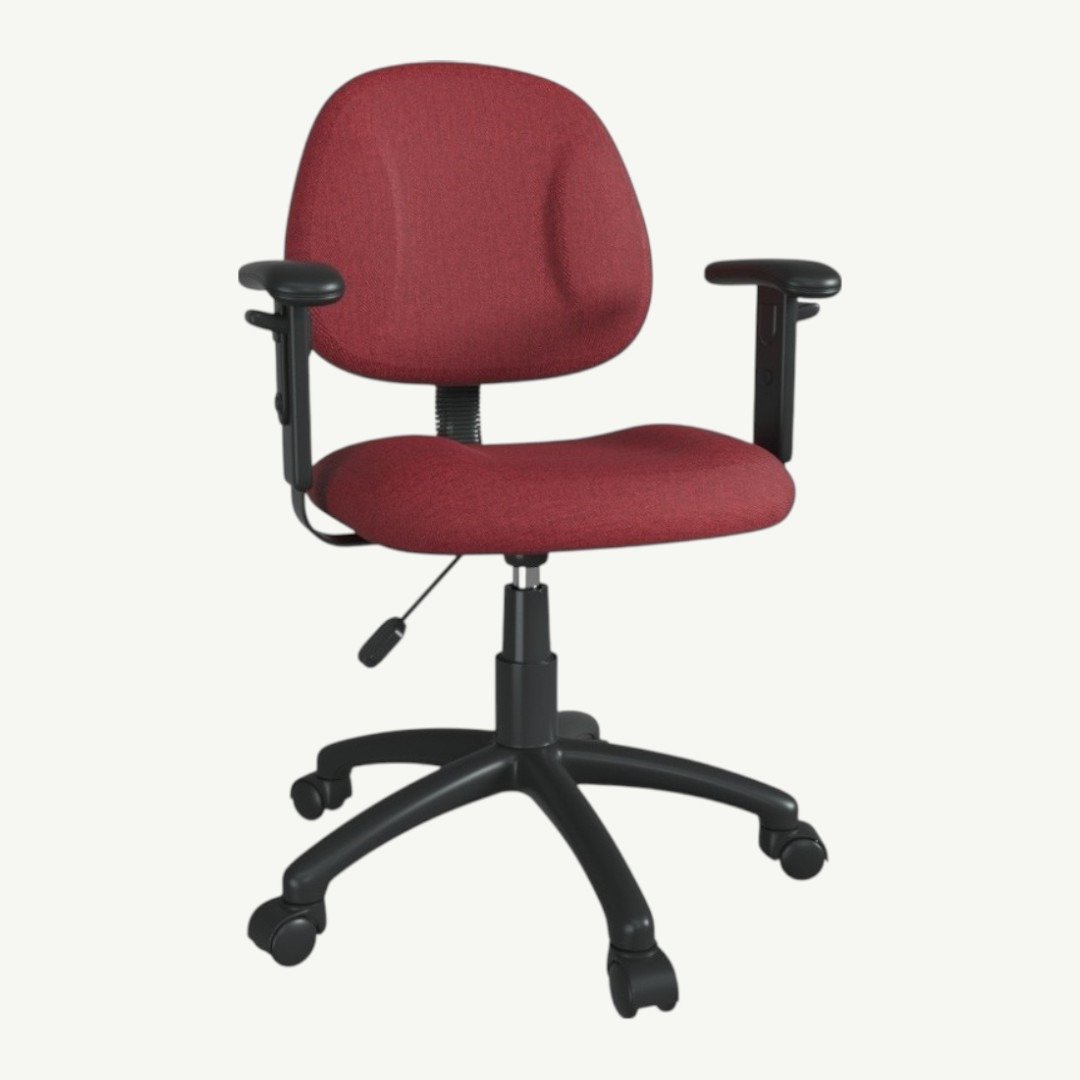 Boss Burgundy  Deluxe Posture Chair W/ Adjustable Arms - Image 2