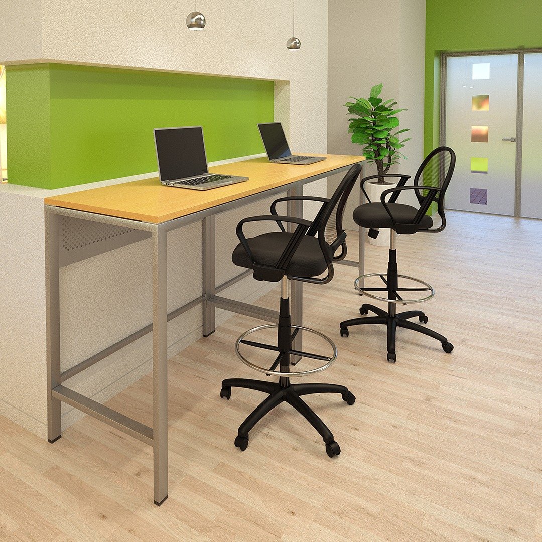 Boss Mesh Drafting Stool W/ Loop Arms - Image 5